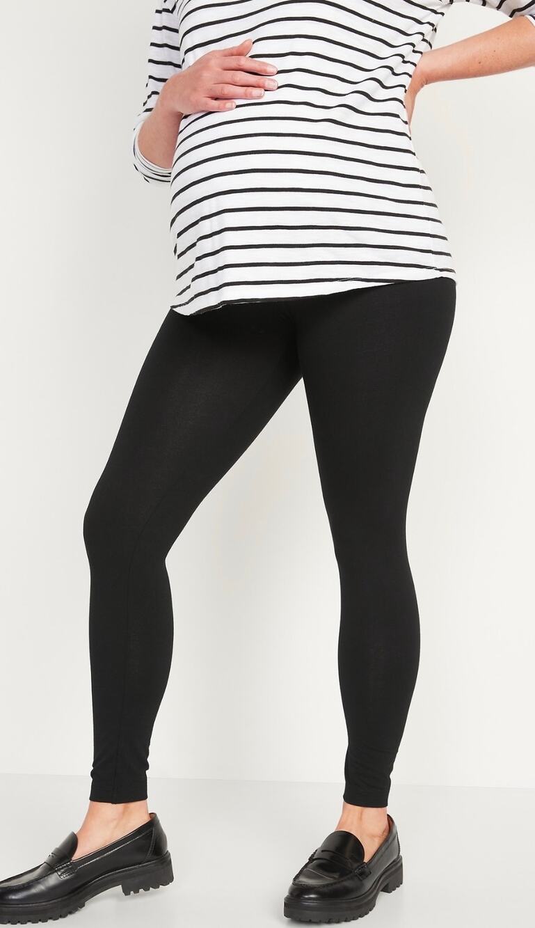 Old Navy Active Go Dry Full Panel Maternity Leggings, Black, Women's Large, NWT